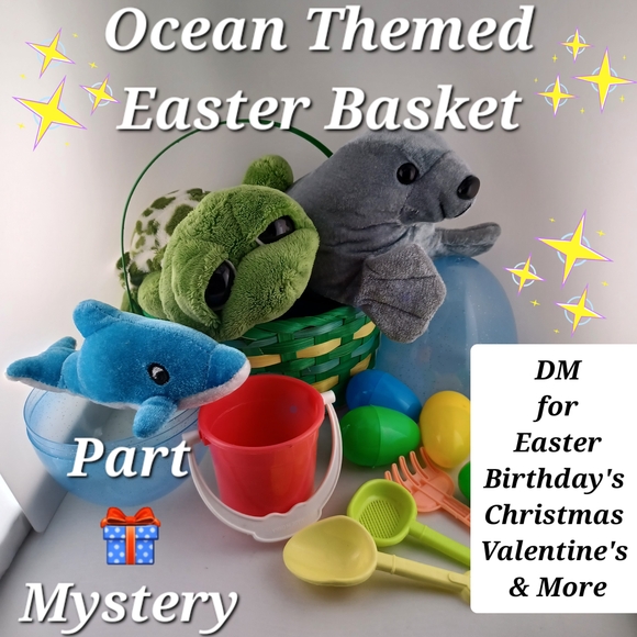Ocean Themed Easter Basket with Plush Toys - Main Image